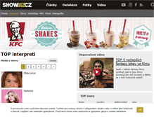 Tablet Screenshot of interpreti.showbiz.cz